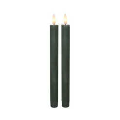 Cozzy LED stagelys grøn 22,5 cm 2 stk.