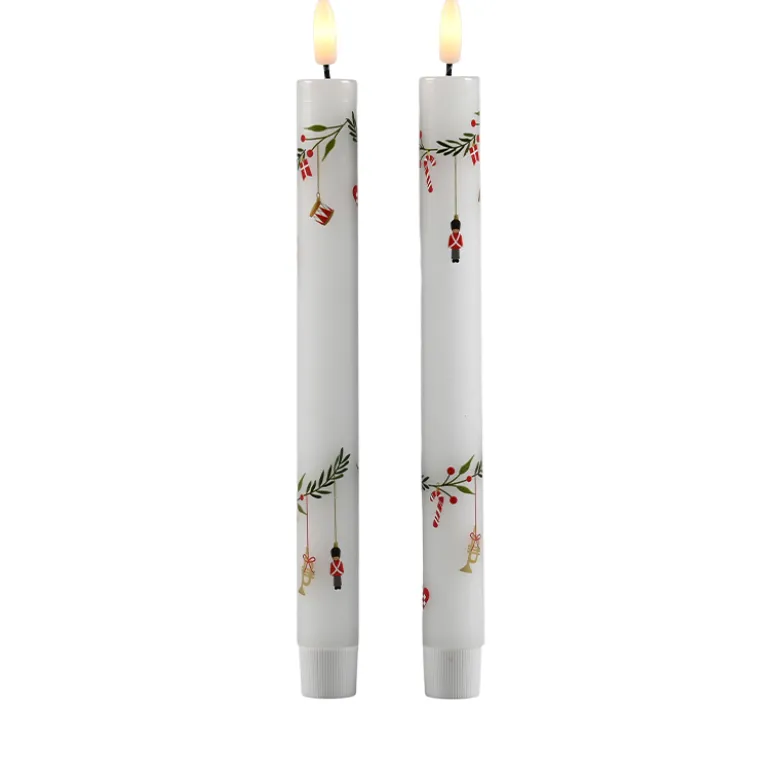 Det Gamle Apotek LED kronelys hvid H24,5 cm 2 stk.