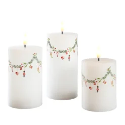 Det Gamle Apotek LED stearinlys hvid julemotiver 3 stk.