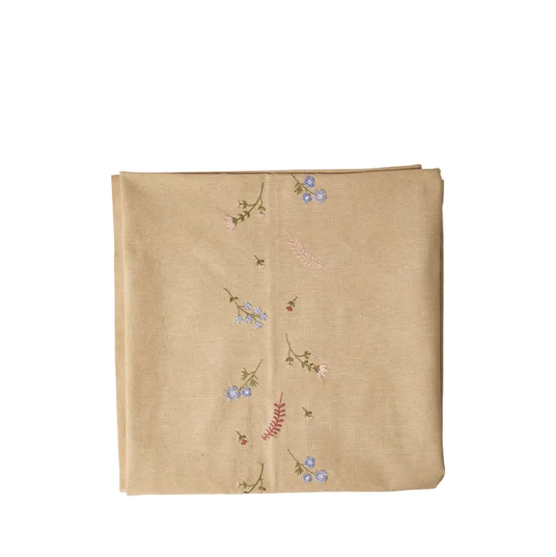 Dug flora broderi sand 140x360 cm