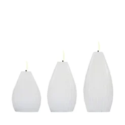Enjoy Elipse LED vokslys hvid 3 stk.