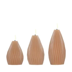 Enjoy Elipse LED vokslys sand 3 stk.