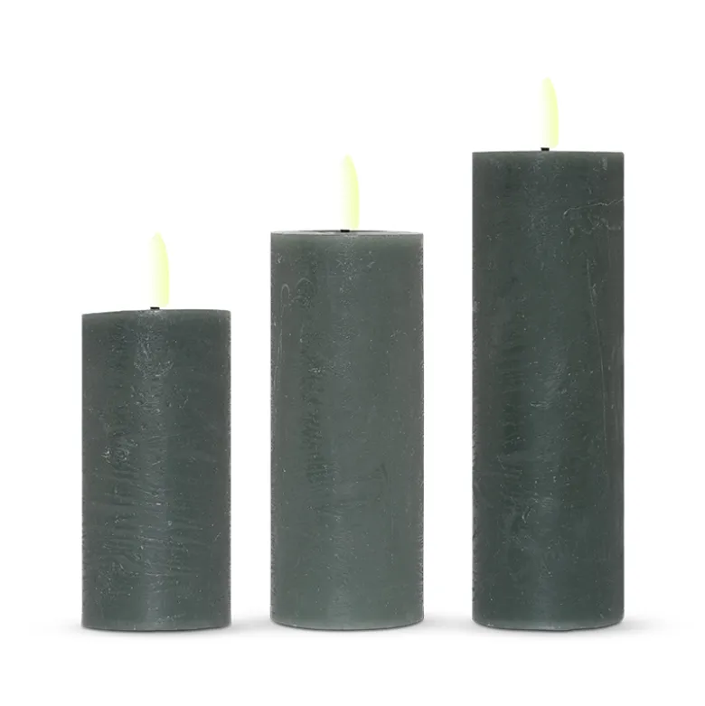 ENJOY LED bloklys 3-pak Ø 4,8 cm grøn