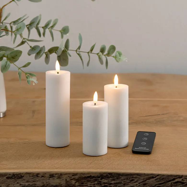 ENJOY LED bloklys 3-pak Ø 4,8 cm hvid