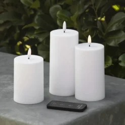 ENJOY LED bloklys sæt udendørs Ø 7 cm hvid