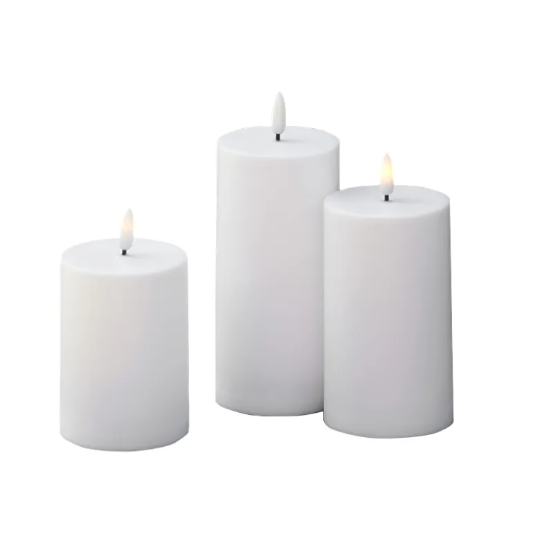 ENJOY LED bloklys sæt udendørs Ø 7 cm hvid