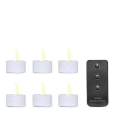 ENJOY LED fyrfadslys 6-pak plast Ø 3,6 x H 2 cm hvid