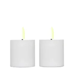 ENJOY LED mini bloklys 2-pak Ø 4,8 x H 5 cm hvid