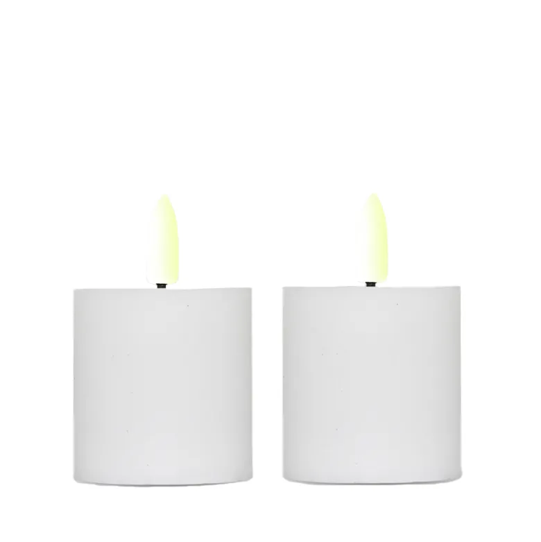 ENJOY LED mini bloklys 2-pak Ø 4,8 x H 5 cm hvid