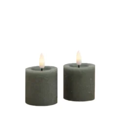 ENJOY LED mini bloklys 2-pak Ø 4,8 x H 5 cm grøn