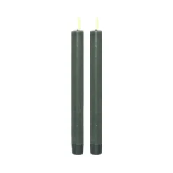 ENJOY LED stagelys 2-pak Ø 2,2 x H 22 cm grøn
