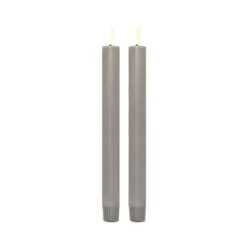 ENJOY LED stagelys 2-pak Ø 2,2 x H 22 cm grå