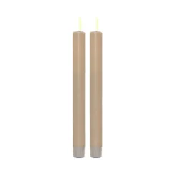 ENJOY LED stagelys 2-pak Ø 2,2 x H 22 cm sand
