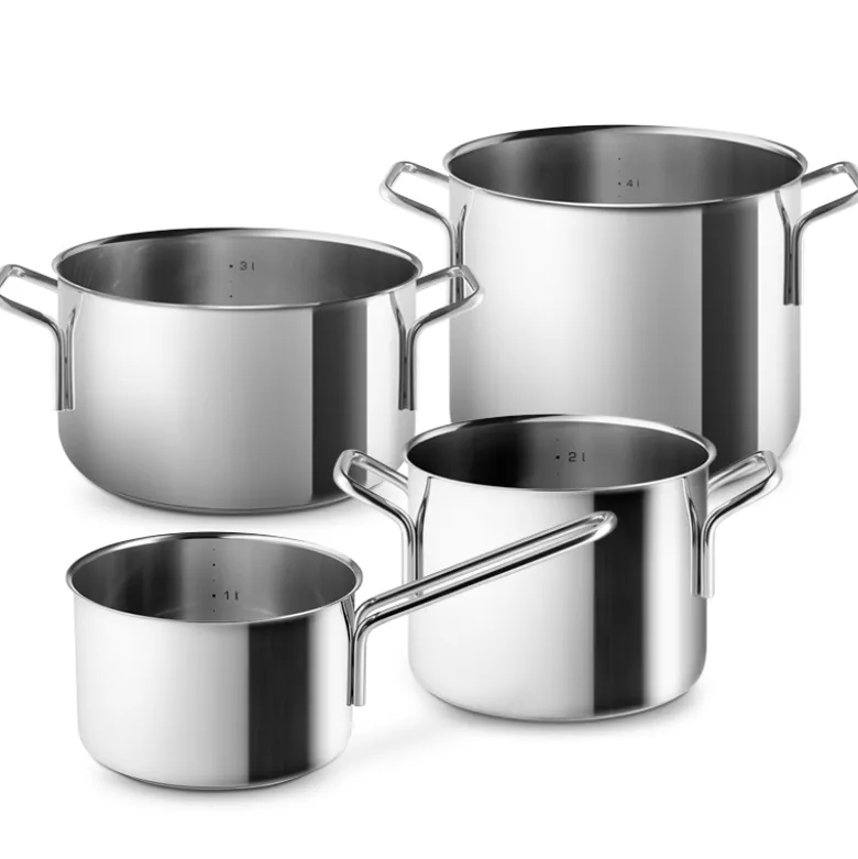 Eva Trio Steel Line grydesæt rustfrit stål 4 dele - uden belægning
