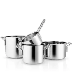 Eva Trio Steel Line Recycled grydesæt rustfrit stål 4 dele - uden belægning