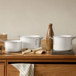 Eva trio White Line grydesæt 1,8 + 2,5 + 3,8 liter keramisk Slip-Let® belægning