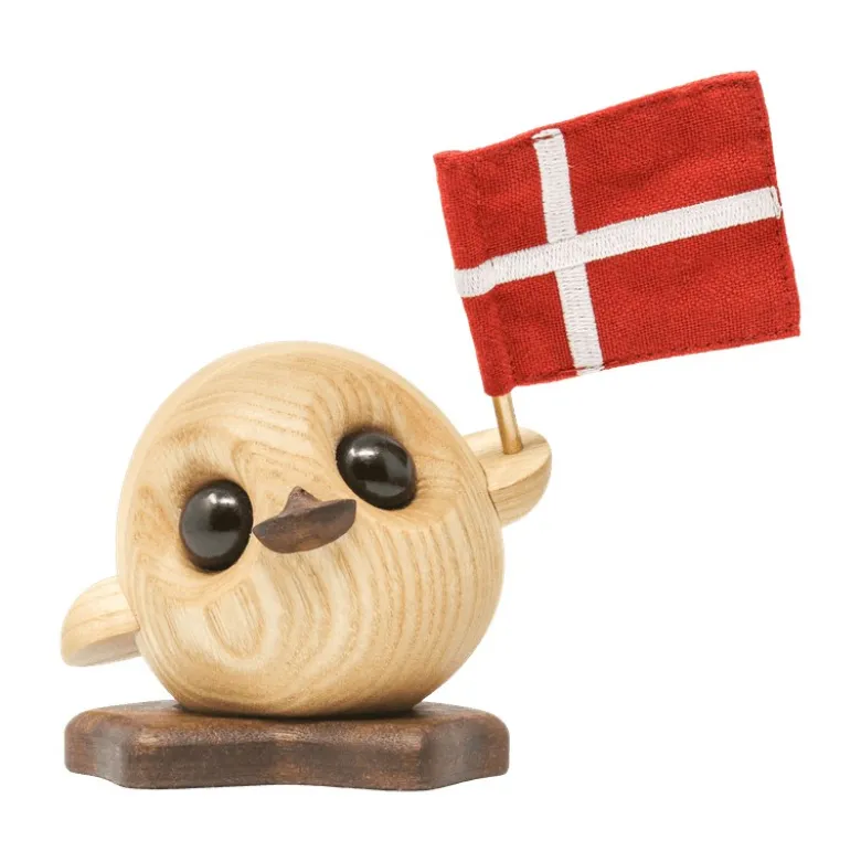 FableWood Villy den søde ælling med flag H 10 cm