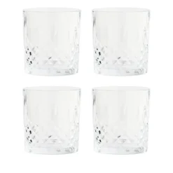 Facet drikkeglas klar 4 stk 34 cl