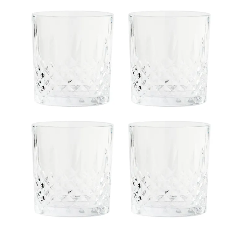 Facet drikkeglas klar 4 stk 34 cl