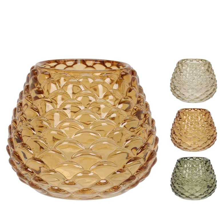 Fyrfadsstage amber 10 cm assorteret