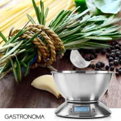 Gastronoma digital køkkenvægt med skål rustfrit stål 5 kg