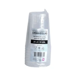Genanvendelige drikkeglas plastik 8 stk. 25 cl