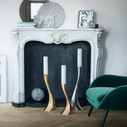 Georg Jensen bloklys 2 stk. H 25 cm Ø 6 cm