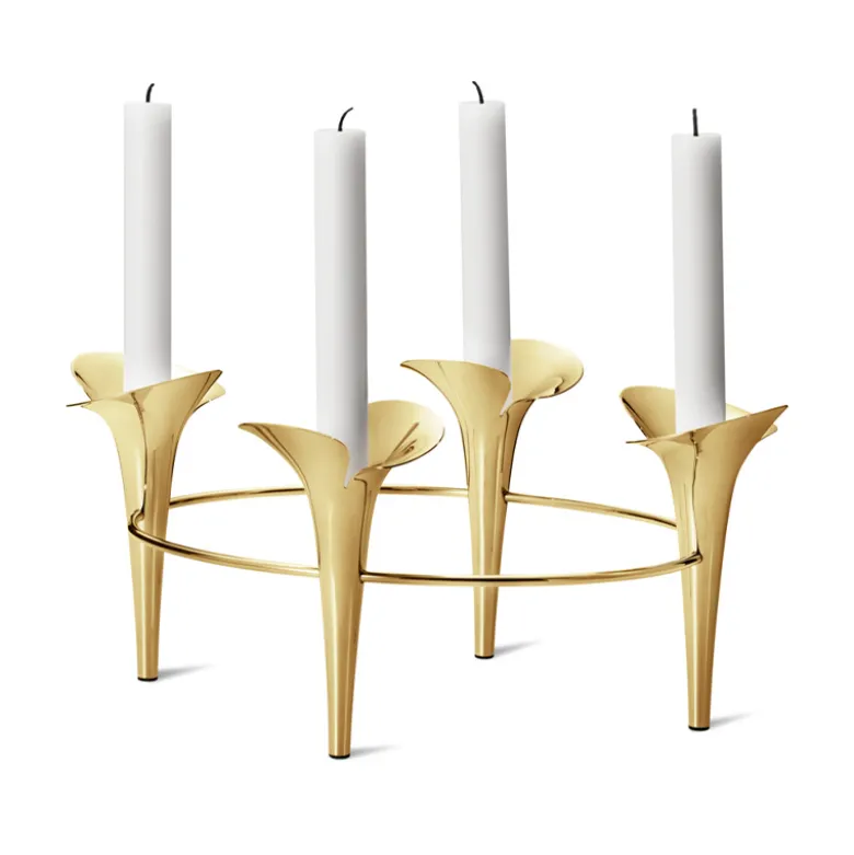 Georg Jensen Bloom Botanica lysestage forgyldt