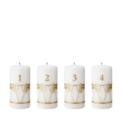 Georg Jensen Christmas Collectibles 2026 adventslys hvid/guld 4 stk.