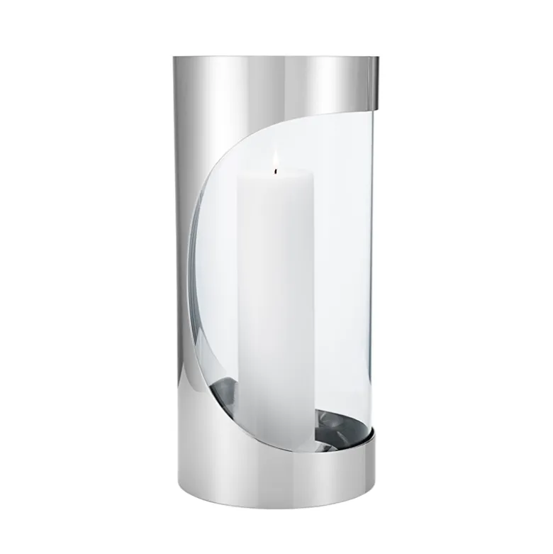 Georg Jensen Chrome Contours lysestage stor H 33 cm