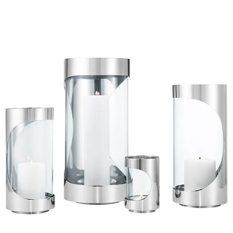 Georg Jensen Chrome Contours fyrfadsstage H 12 cm
