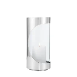 Georg Jensen Chrome Contours lysestage lille H 22 cm