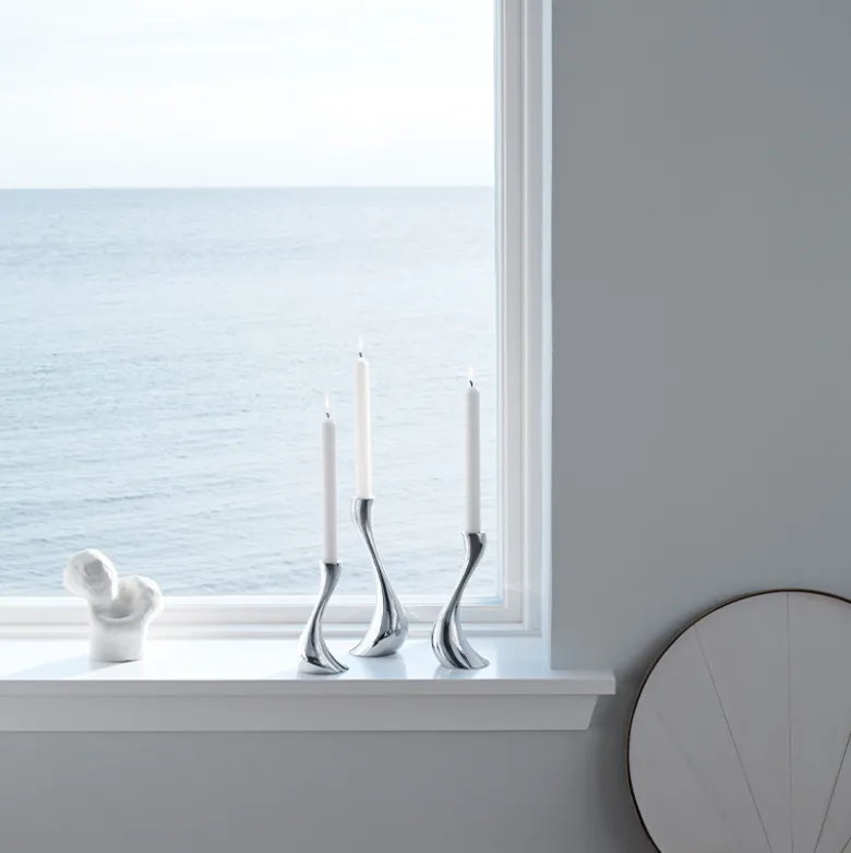 Georg Jensen Cobra lysestager sæt 3 størrelser inkl. lys