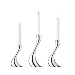 Georg Jensen Cobra lysestager sæt 3 størrelser inkl. lys