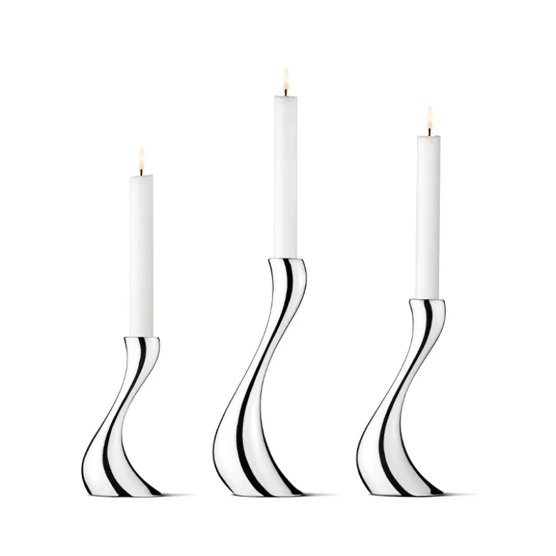 Georg Jensen Cobra lysestager sæt 3 størrelser inkl. lys