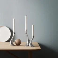Georg Jensen Cobra lysestager sæt 3 størrelser inkl. lys