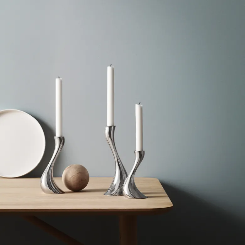 Georg Jensen Cobra lysestager sæt 3 størrelser inkl. lys