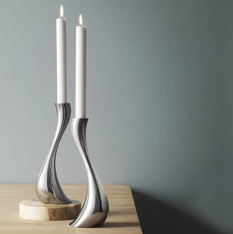 Georg Jensen Cobra lysestage 2 stk. 20 cm med lys