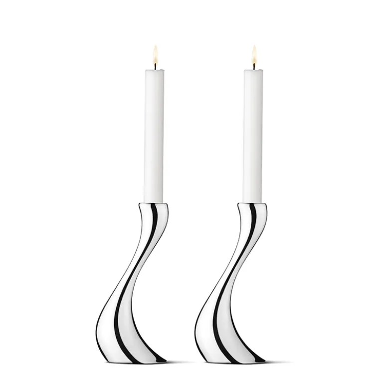 Georg Jensen Cobra lysestage 2 stk. 20 cm med lys