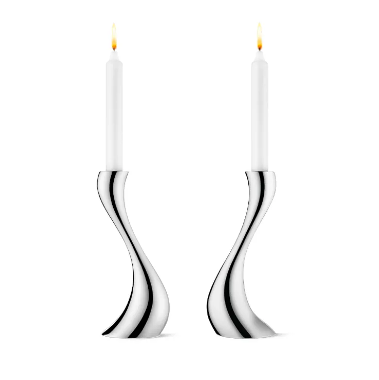 Georg Jensen Cobra lysestager mellem 2 stk.