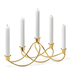 Georg Jensen Harmony lysestage guldbelagt