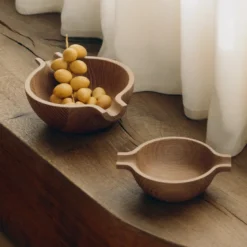 Georg Jensen Koppel skål med håndtag egetræ lille Ø 15,3 cm