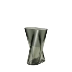 Georg Jensen Lituus vase røget glas H 18 cm