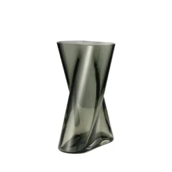 Georg Jensen Lituus vase røget glas H 24 cm