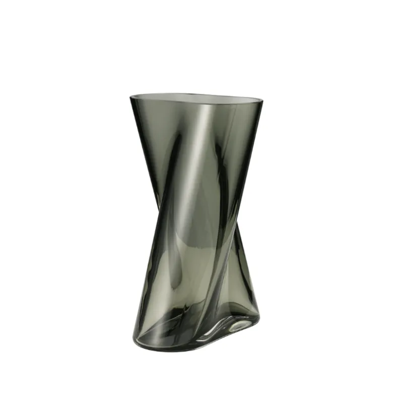 Georg Jensen Lituus vase røget glas H 24 cm