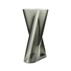Georg Jensen Lituus vase røget glas H 32 cm