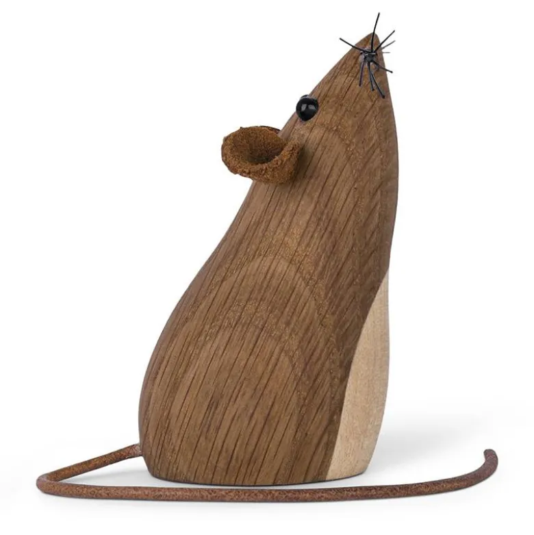 Gunnar Flørning Mus træfigur i eg 7 cm