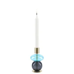 Holmegaard Bubble lysestage blå H 14 cm