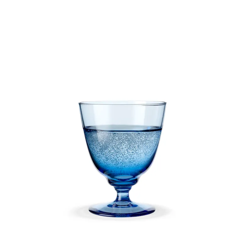 Holmegaard Flow vandglas på fod blå 35 cl
