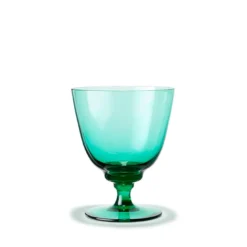 Holmegaard Flow vandglas på fod emerald green 35 cl